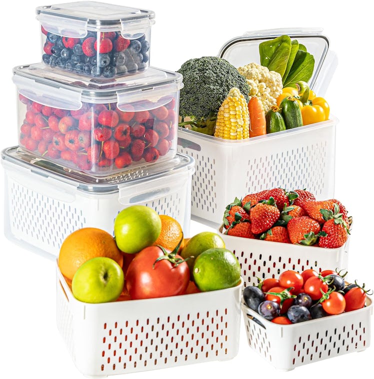 AVUX Food Storage Bins With Colander (Set of 4)