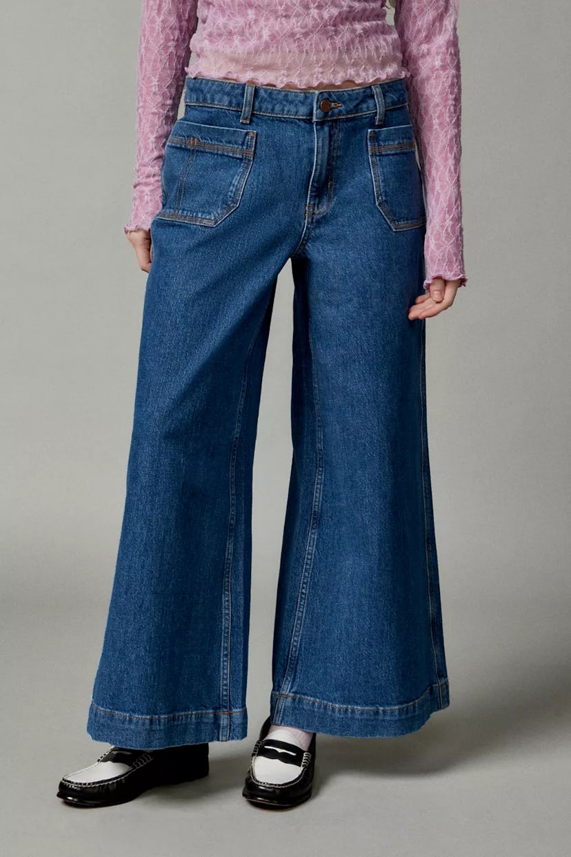 Joey A-Line Wide-Leg Patch Pocket Jean
