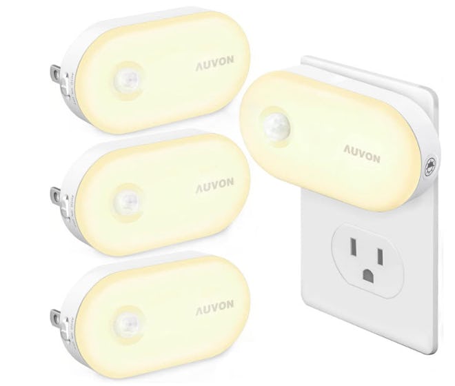 AUVON Night Light Plug in with Motion Sensor (4-Pack)