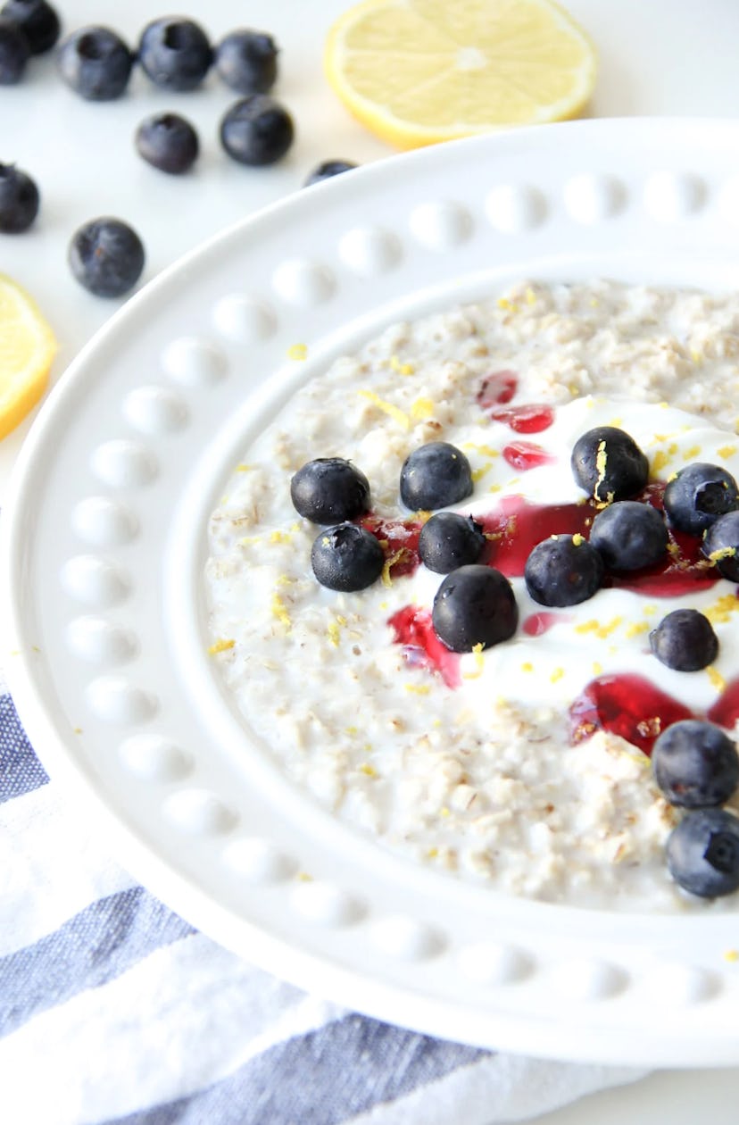 Lemon blueberry oatmeal is one of the best Easter breakfast ideas.
