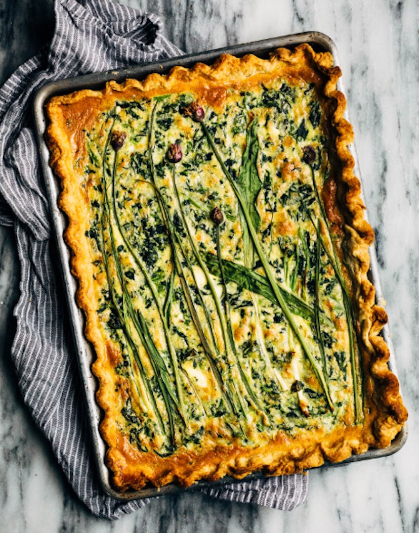 Sheet pan quiche is a pretty Easter breakfast idea to make.