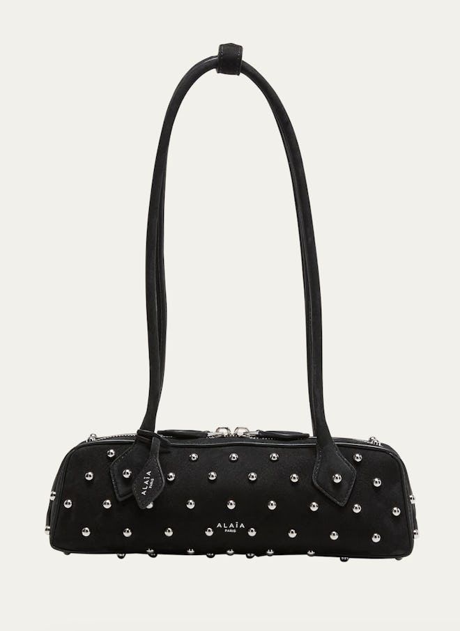 Alaïa Teckel Small Pearly Studded Shoulder Bag