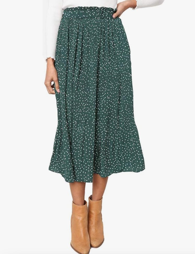 EXLURA Polka Dot Midi Skirt