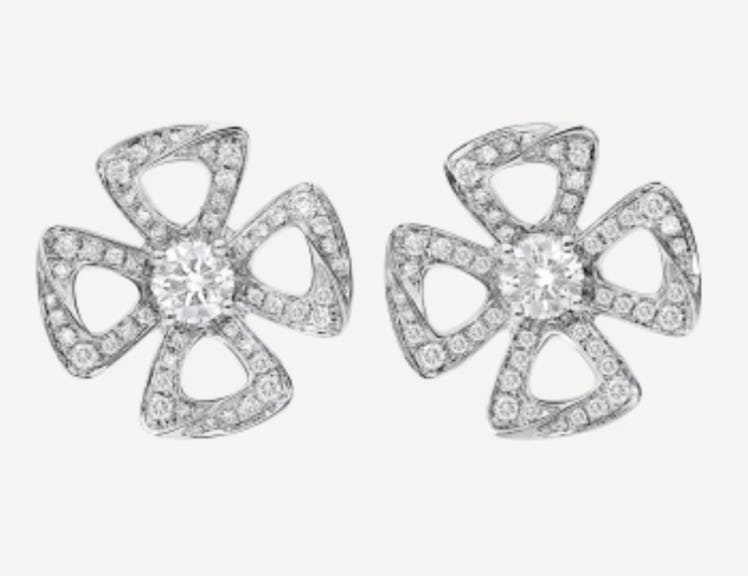 diamond flower earrings