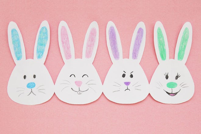 Bunny paper chain free downloadable printable template