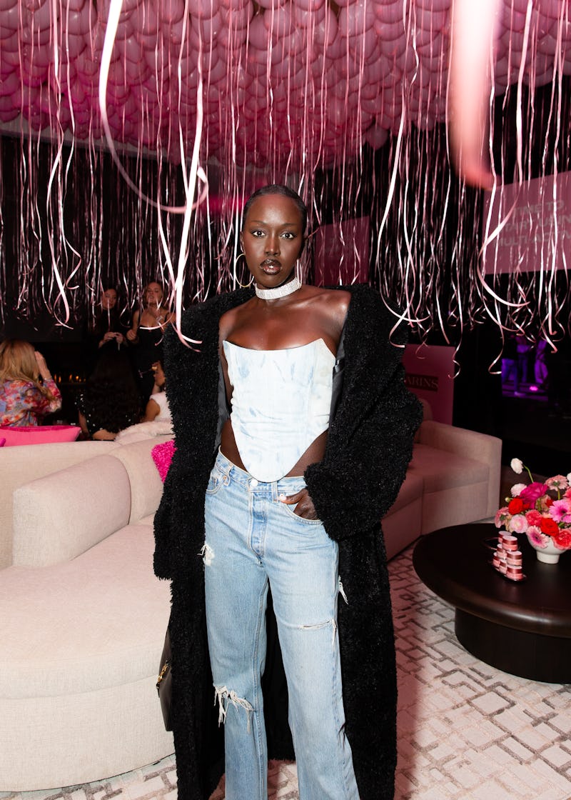 Guests at Clarins' Multi-Active launch party in Los Angeles wore 2000s fashion. 