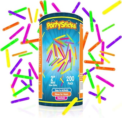 PartySticks Mini Glow Sticks, 200-Pack, a fun hack to make eggs glow for an indoor Easter egg hunt i...