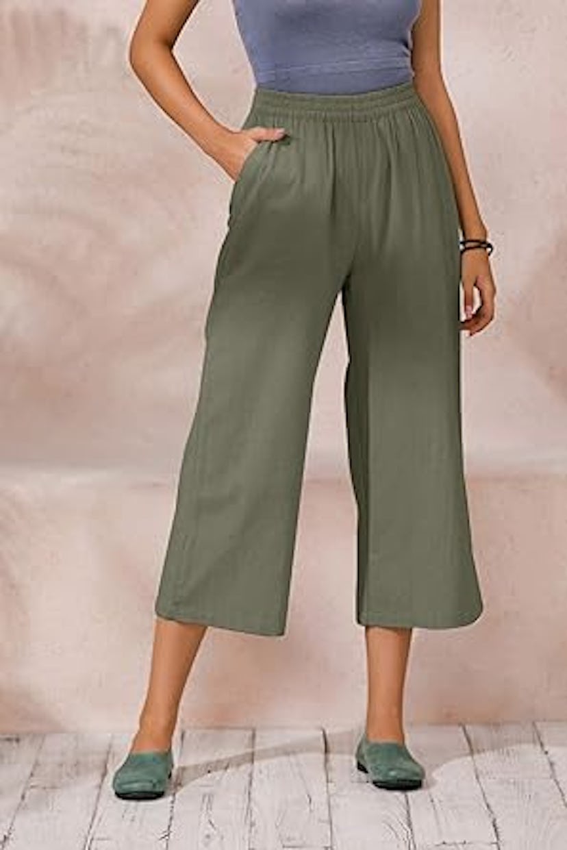 ECUPPER Cropped Linen Pants