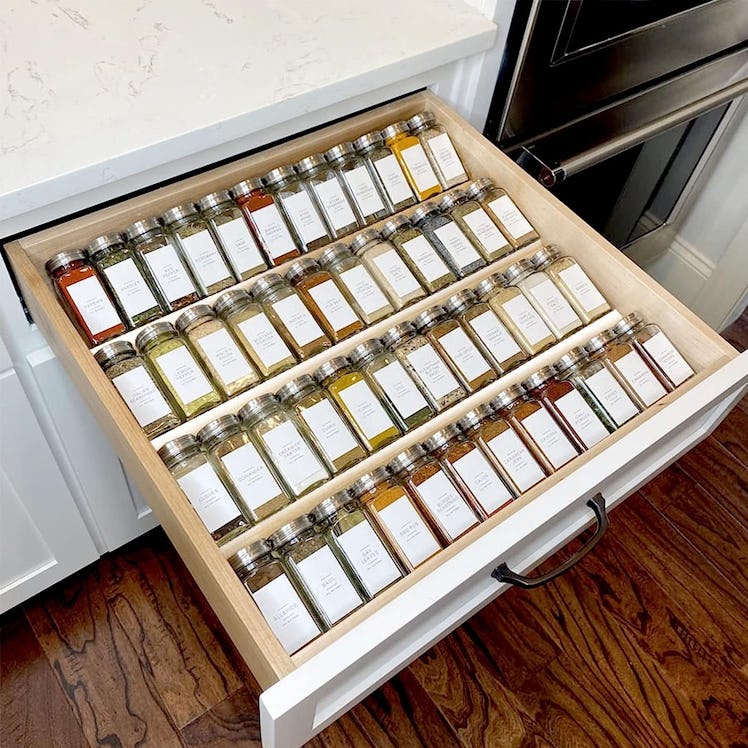 MIUKAA Clear Acrylic Spice Drawer Organizer