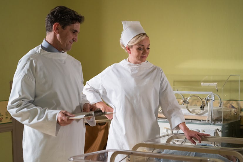 Stephen McGann and Helen George on ‘Call the Midwife.’ Photo via PBS
