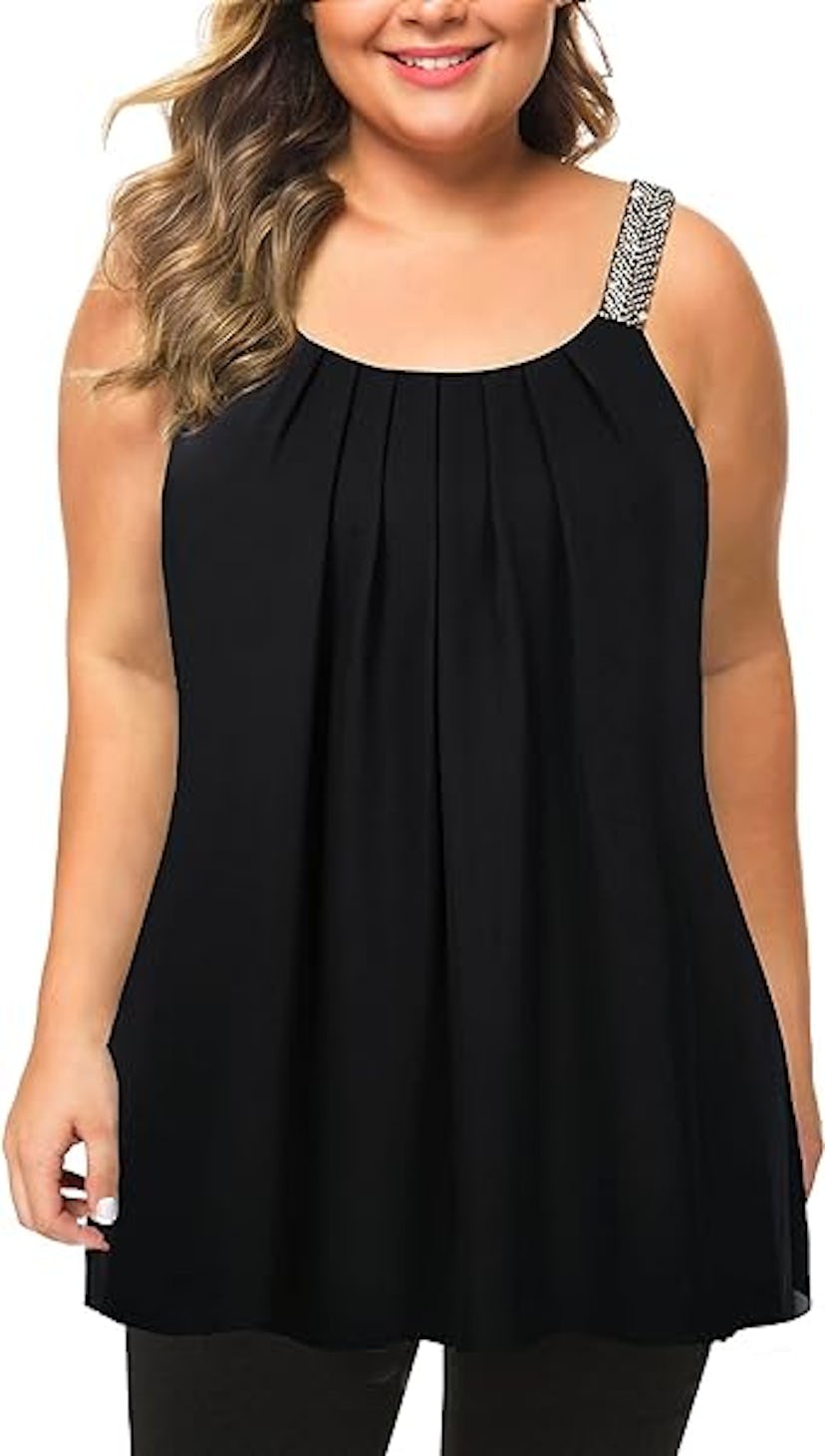 MANER Pleated Chiffon Tank