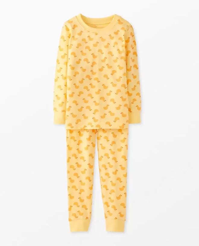 Kids Print Long John Pajama Set In HannaSoft