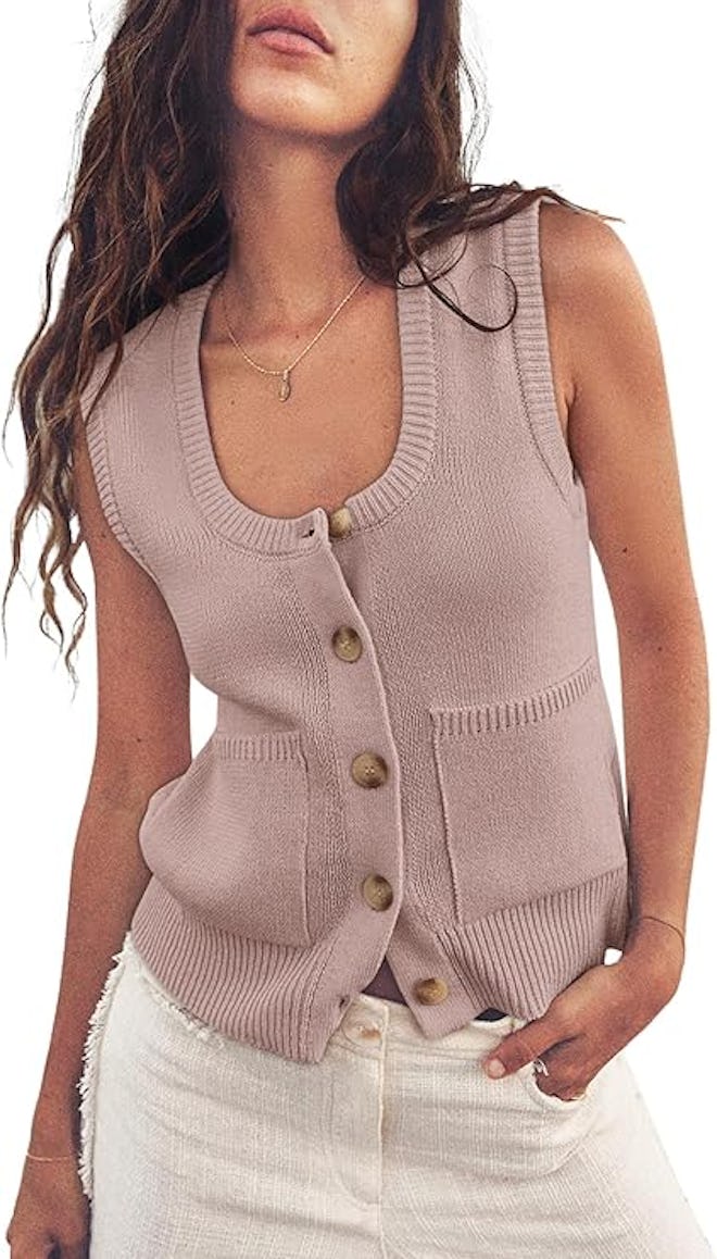 Yousify Ribbed Sweater Vest