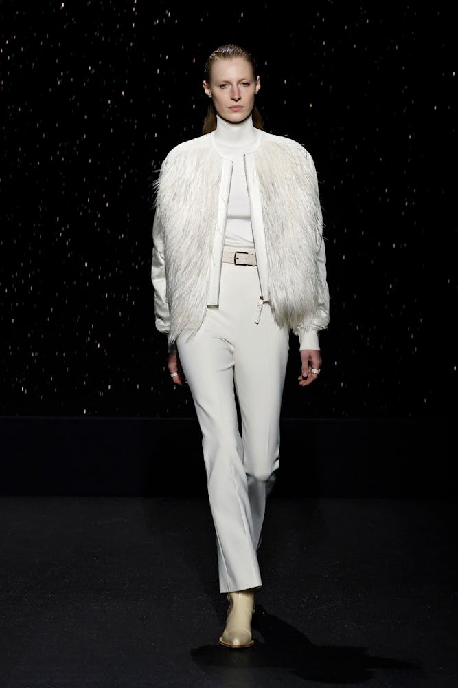 A model walks the runway during the Hermès Womenswear Fall/Winter 2024-2025 show as part of Paris Fa...