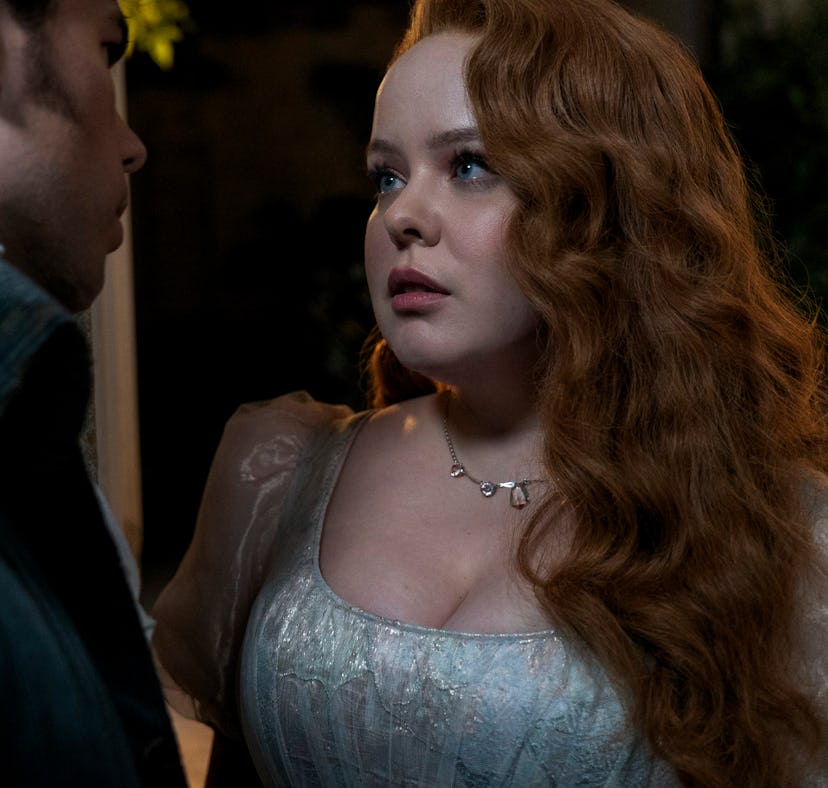 Nicola Coughlan and Luke Newton, who play Penelope Featherington and Colin Bridgerton in 'Bridgerton...