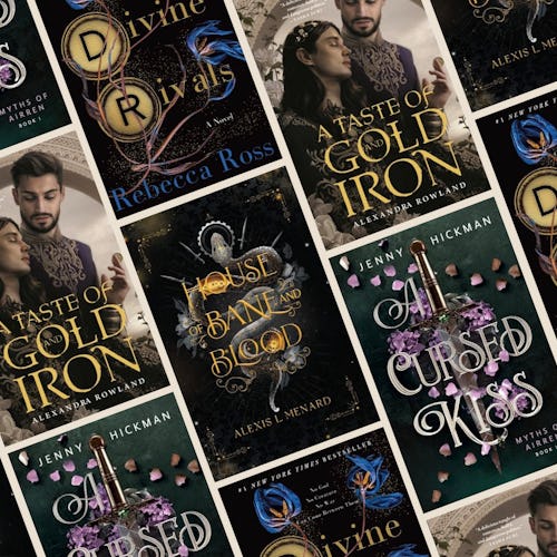 A selection of books from the romantasy, or fantasy romance, genre.