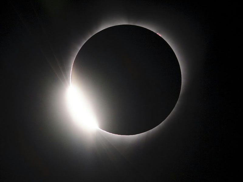 A photograph of the 2017 total solar eclipse, taken at the Oregon State Fair Grounds, Salem, Ore.