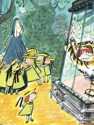 A page from the classic children's book 'Madeline' features the fearless French girl with her peers.