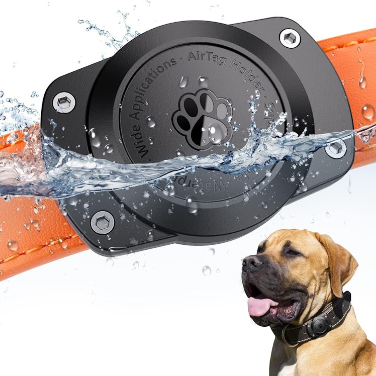 CITYWAY IPX8 Waterproof Airtag Dog Collar Holder