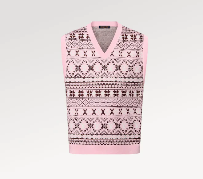 Fair Isle Jacquard Merino Yün Yelek
