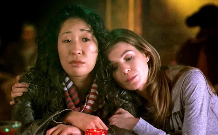 Cristina Yang (played by Sandra Oh) and Meredith Grey (played by Ellen Pompeo) in 'Grey's Anatomy'