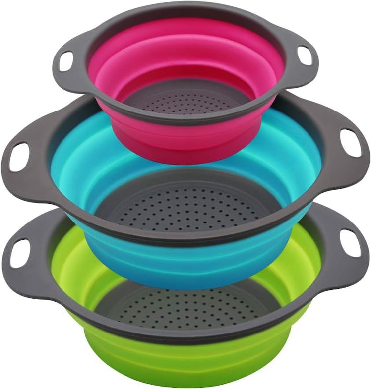 Qimh Silicone Collapsible Colander (3-Pack)