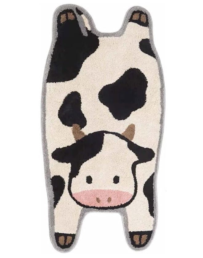 FANSSMILE Dairy Cattle Shaped Design Bathroom Mat