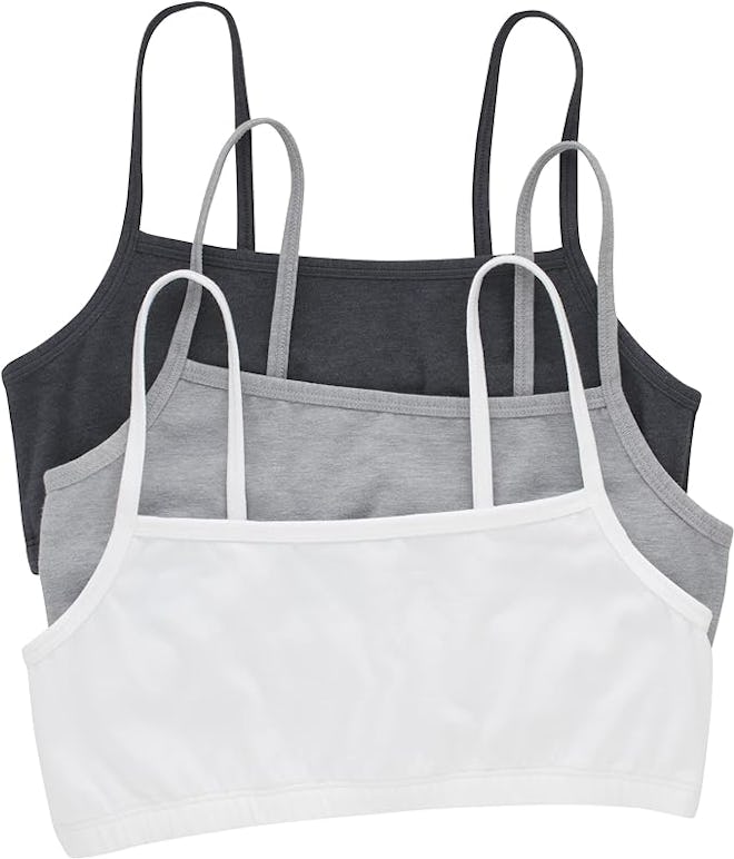 Hanes Cotton String Cropped Bralette (3-Pack)