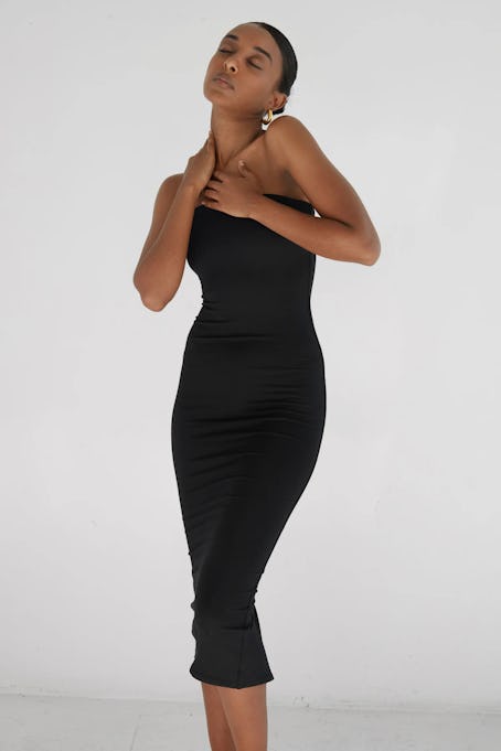 RE ONA strapless black dress