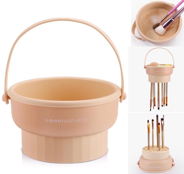 GOLIKEE Makeup Brush Cleaner Bowl with Brush Drying Holder