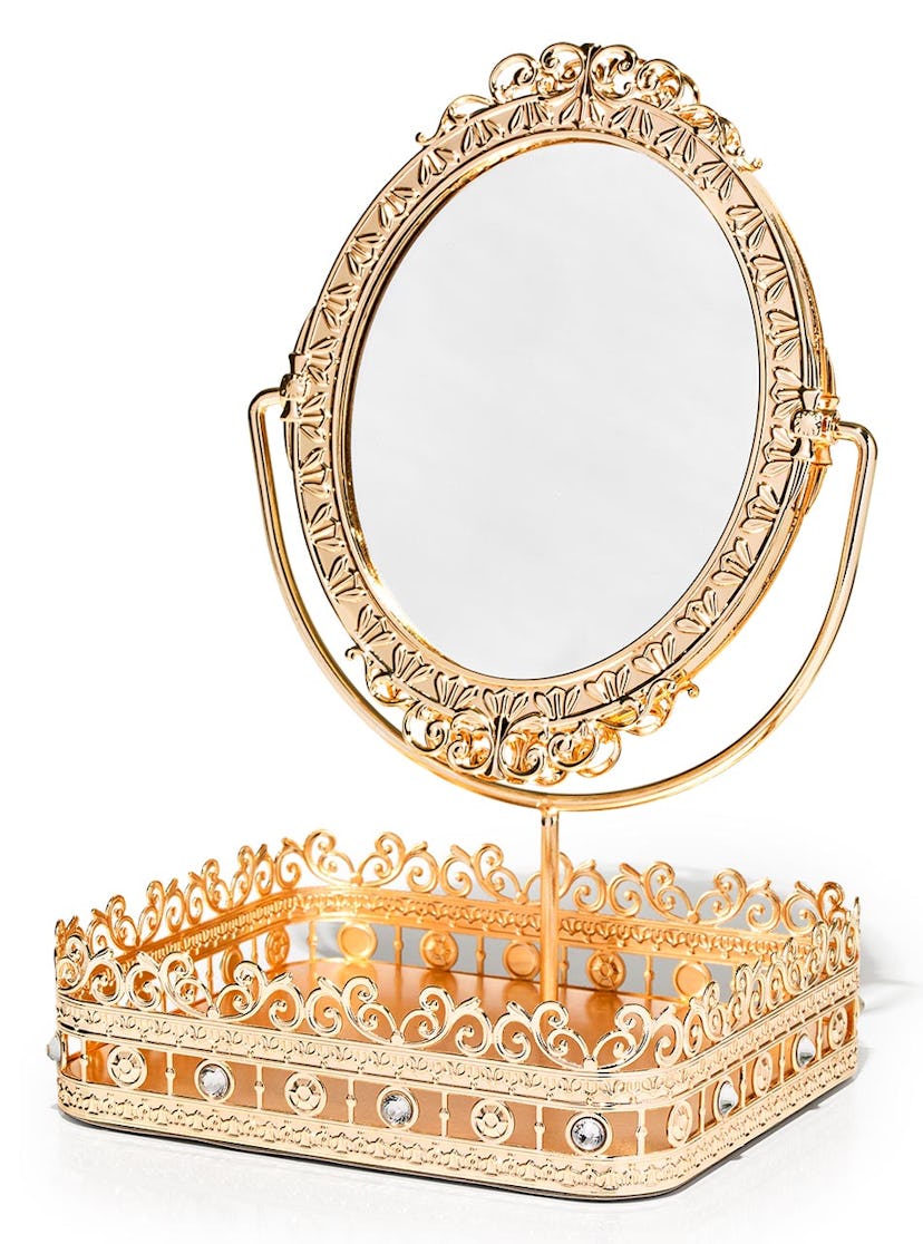 Tilting Mirror Tray For Body Care Products