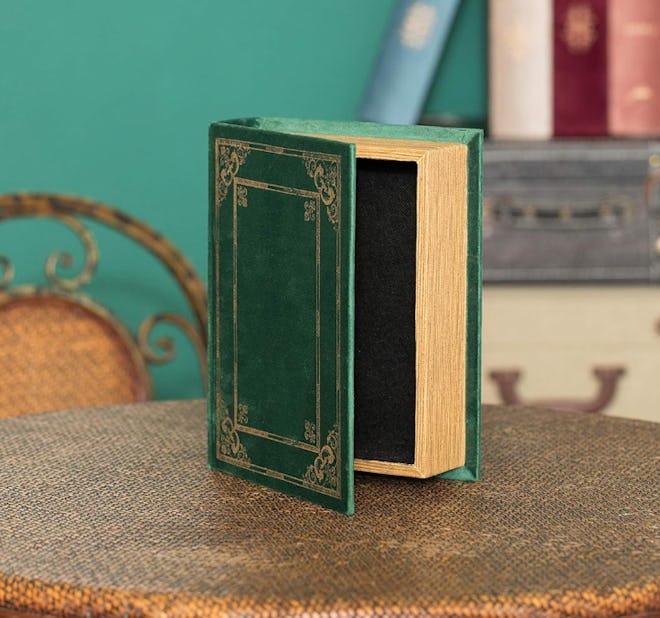Vintiquewise Decorative Vintage Book Shaped Trinket Storage Box