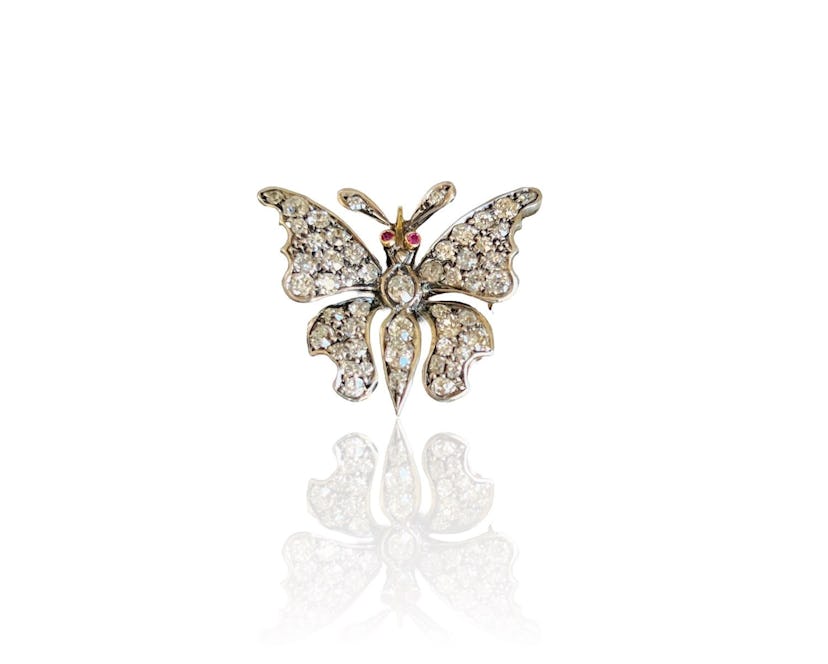 Edwardian Diamond Butterfly Pin