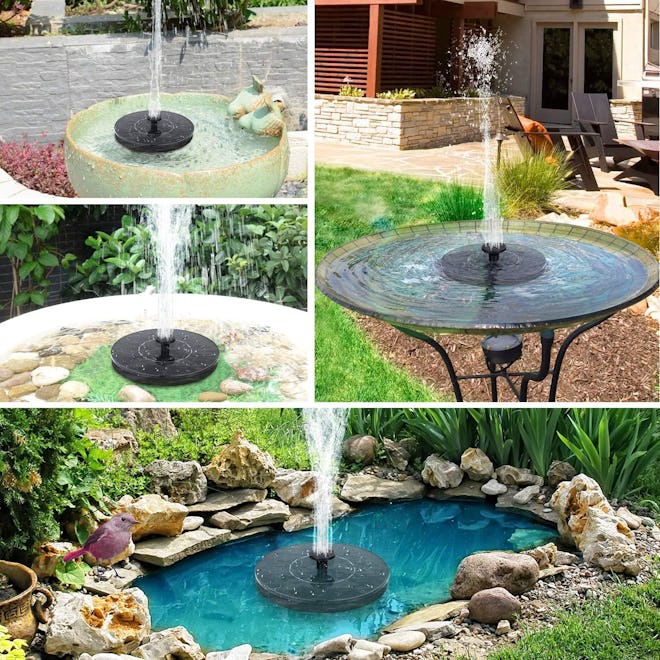 Mademax Solar Birdbath Fountain