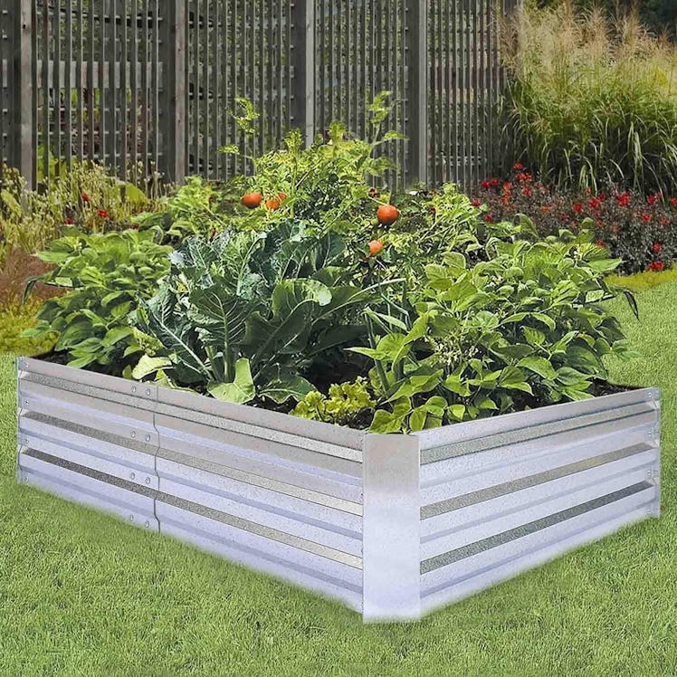 FOYUEE Galvanized Raised Garden Beds