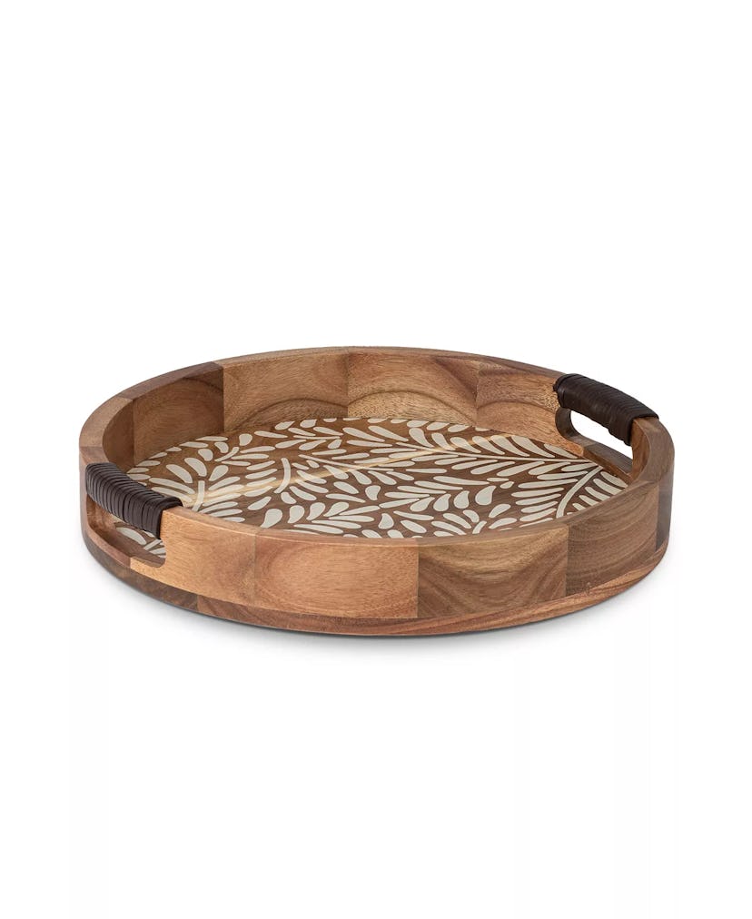 Round Acacia Wood Tray