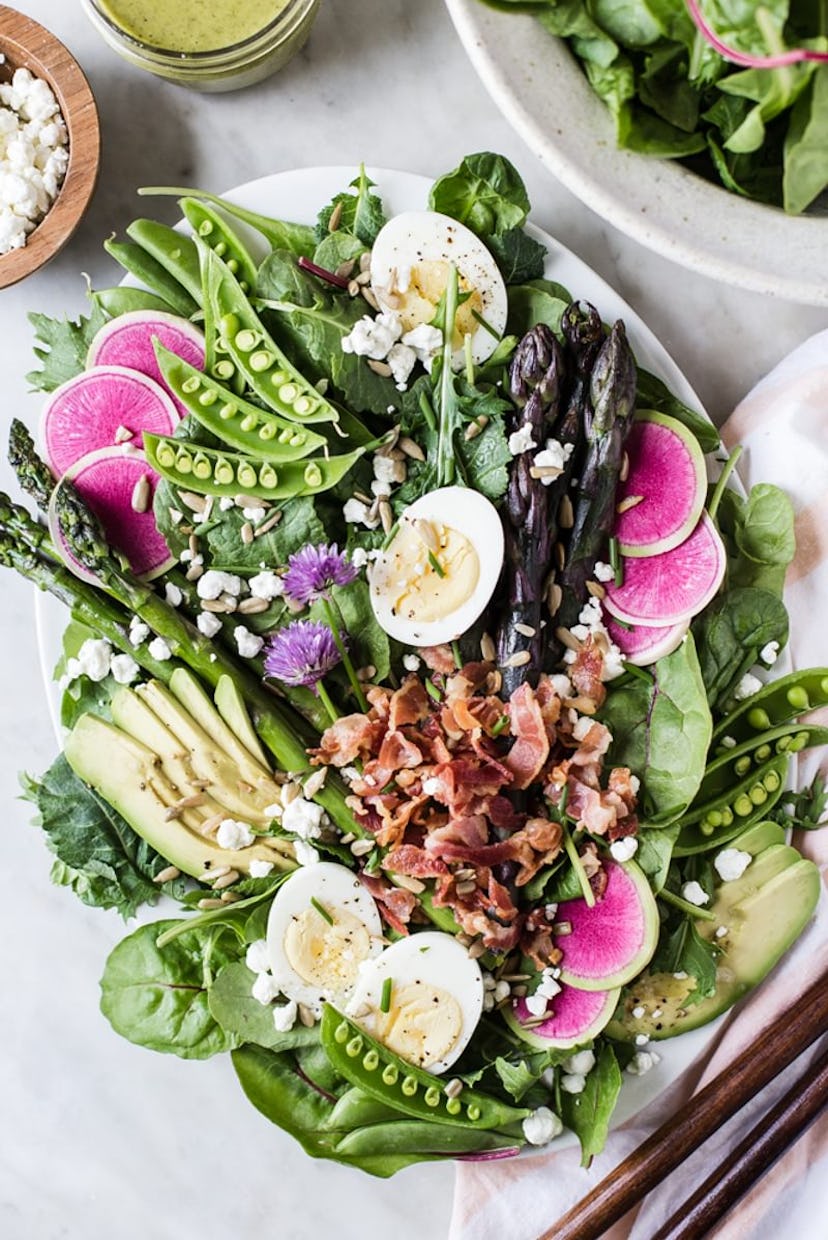 Spring Cobb salad, in a story about boiled egg recipes to use up Easter eggs.