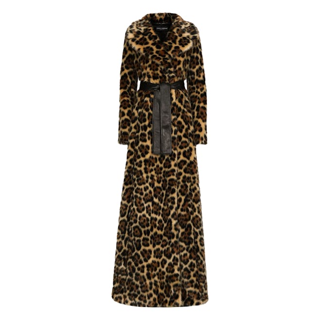 Leopard-Print Faux-Fur Coat