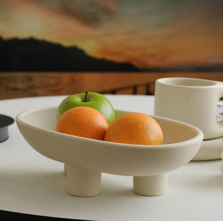 WENSHUO Three-Legs Ceramic Fruit Bowl