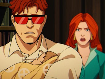 Cyclops (voiced by Ray Chase) and Jean Grey (voiced by Jennifer Hale) in X-Men '97