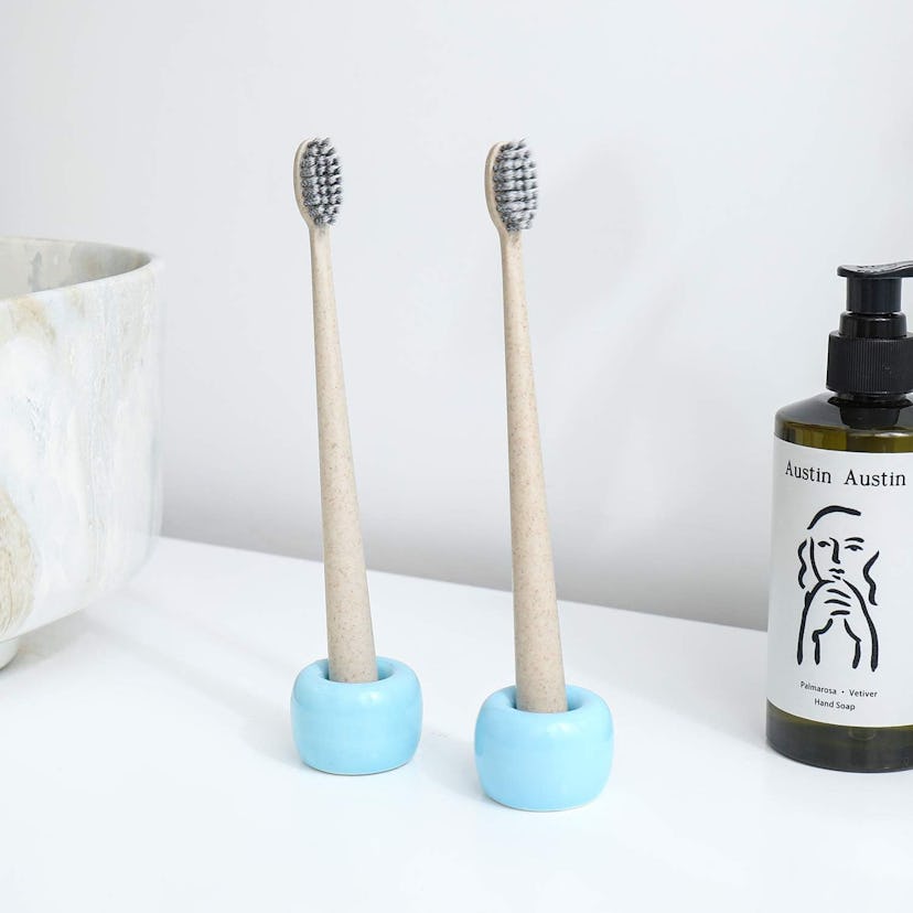 Airmoon Mini Ceramics Toothbrush Holder (2-Pack)