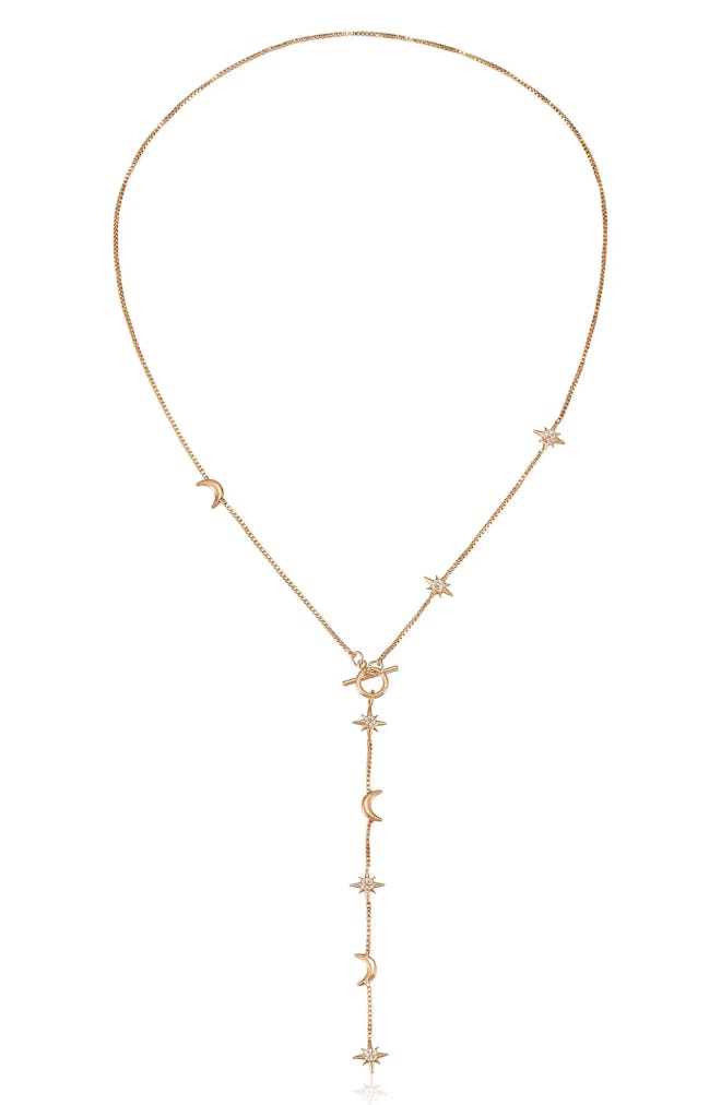 Ettika Moon Chain Lariat Necklace