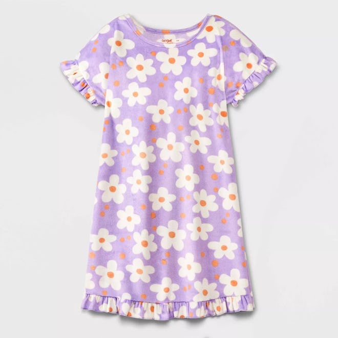 Cat & Jack Girls' Short Sleeve Nightgown in Daisy