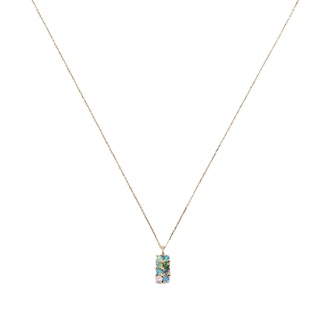 Opal, Diamond, and Tourmaline Lattice Necklace