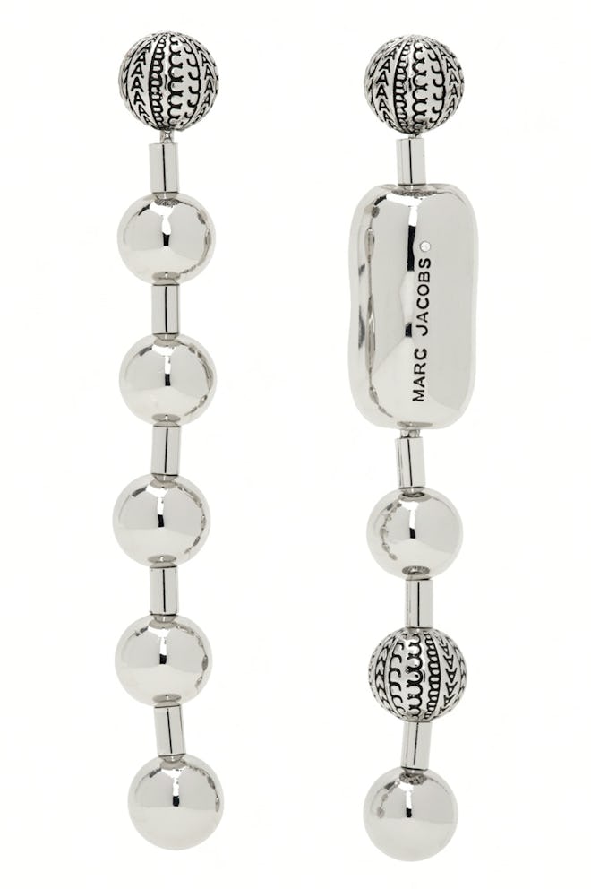 Marc Jacobs Silver 'The Monogram Ball Chain' Earrings