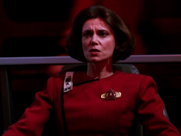 Tricia O'Neil as Captain Garrett in 'Yesterday's Enterprise.'