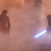 Anakin and Ahsoka face-off in a flashback/dreamworld in 'Star Wars: Ahsoka.'