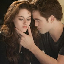 Kristen Stewart and Bella Swan and Robert Pattinson as Edward Cullen in 'Twilight'