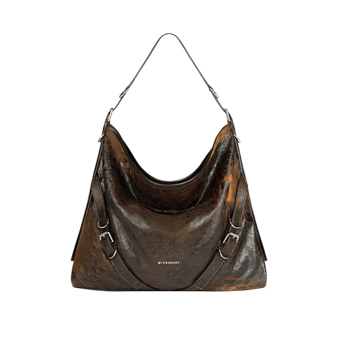 Large Voyou Bag in Crackled Leather