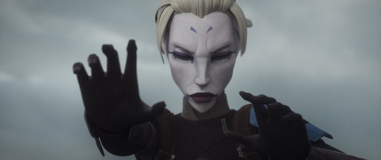 Ventress using the Force in 'Star Wars: The Bad Batch.'
